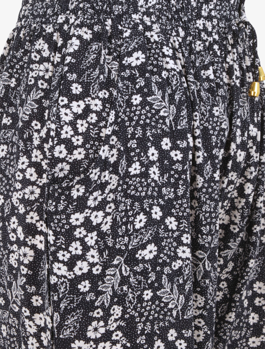 Pantalon imprimé petites fleurs - Marine - 3