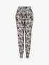 Pantalon imprimé fleurs stylisées - Marine - 1