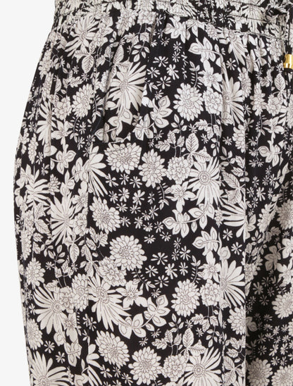 Pantalon imprimé fleurs stylisées - Marine - 3