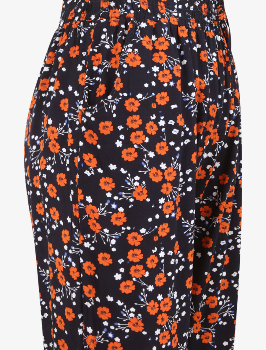 Pantalon imprimé fleurs des champs - Marine - 3