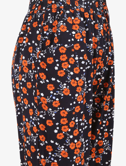 Pantalon imprimé fleurs des champs - Marine - 3