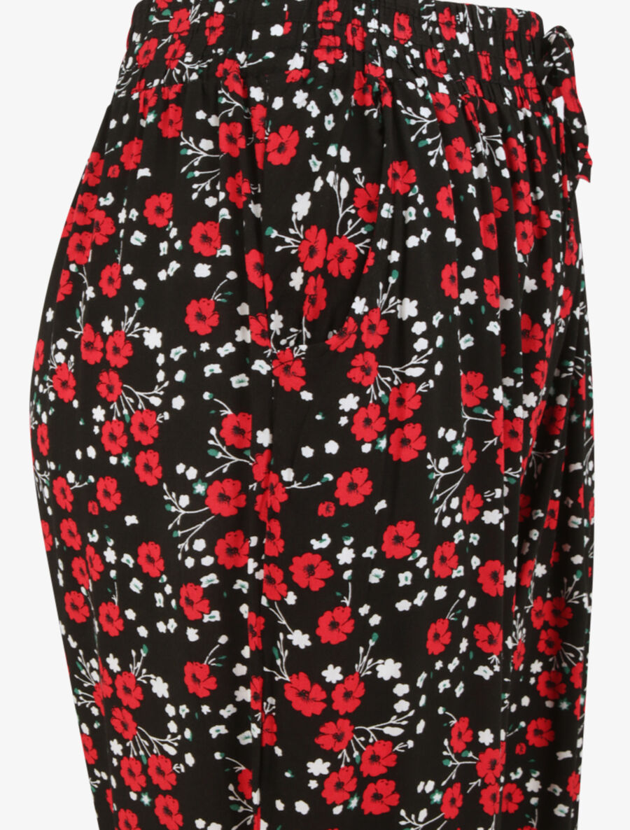 Pantalon imprimé fleurs des champs - Noir - 3