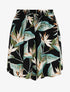 Short fluide imprimé fleurs exotiques - Noir - 1