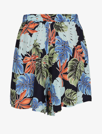 Short fluide imprimé plantes tropicales - Marine - 2