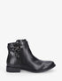 Bottines plates à contrefort python - Noir - 1