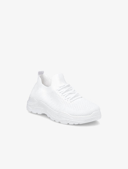 Baskets en mesh à lacets - Blanc - 3