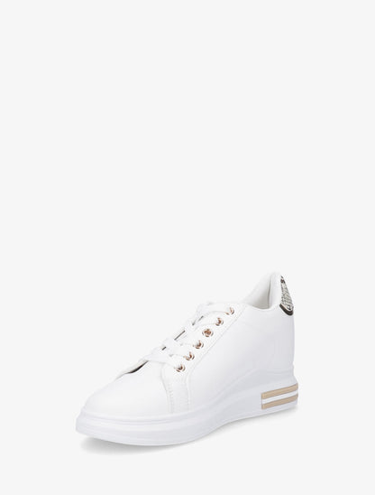 Sneakers en simili à contrefort en suédine - Beige - 3