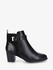 Bottines en simili à boucle fantaisie - Noir - 1