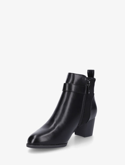 Bottines en simili à boucle fantaisie - Noir - 3