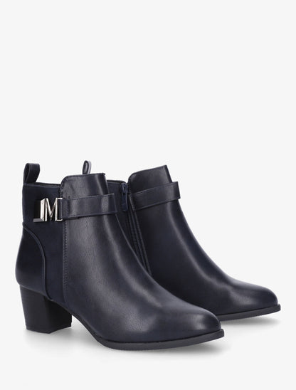 Bottines en simili à boucle fantaisie - Bleu nuit - 5