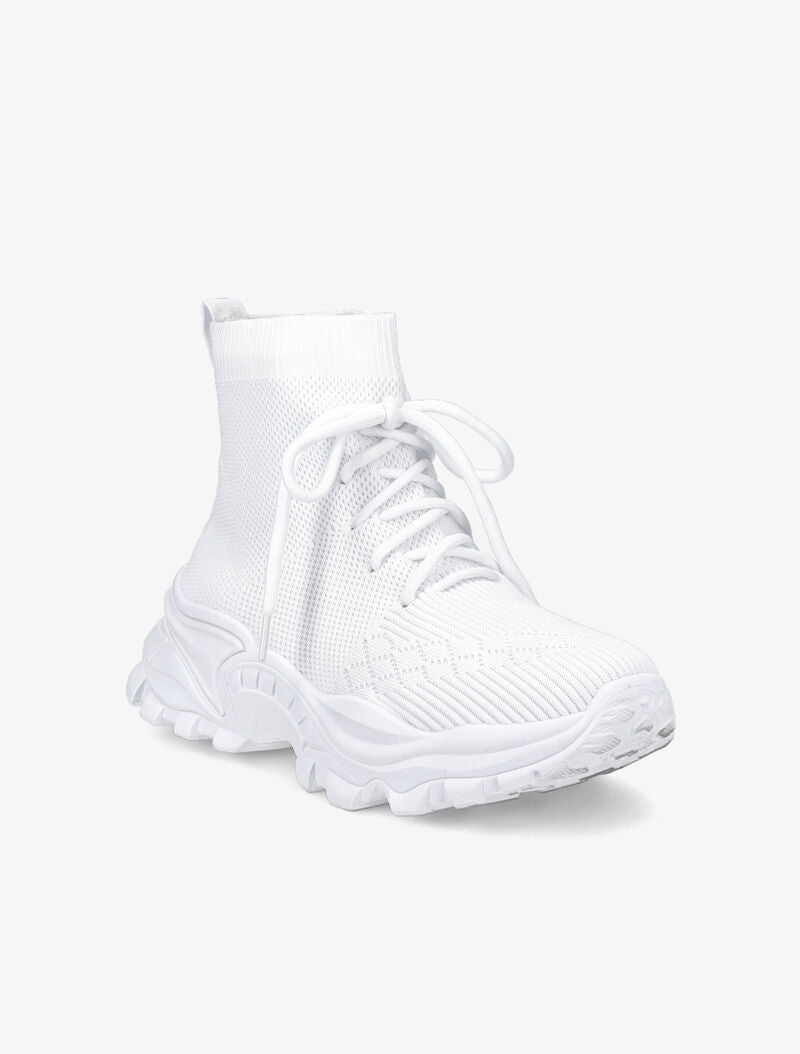 Baskets chaussettes montantes en mesh - Blanc - 2