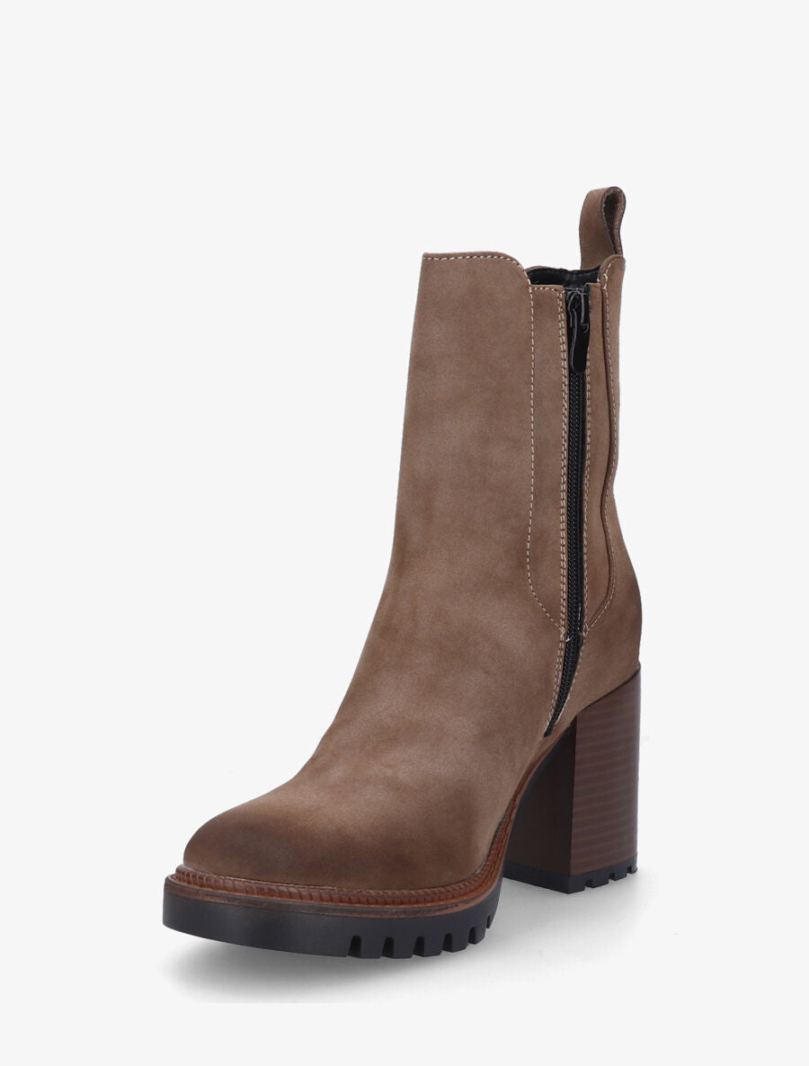 Bottines montantes en suédine - Taupe - 3