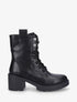 Bottines montantes à lacets en simili - Noir - 5