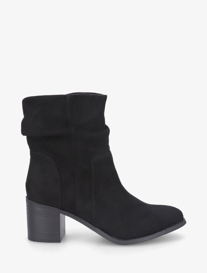 Bottines froncés en suédine - Noir - 1
