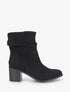 Bottines froncés en suédine - Noir - 1