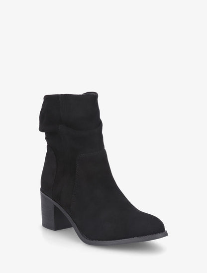 Bottines froncés en suédine - Noir - 2