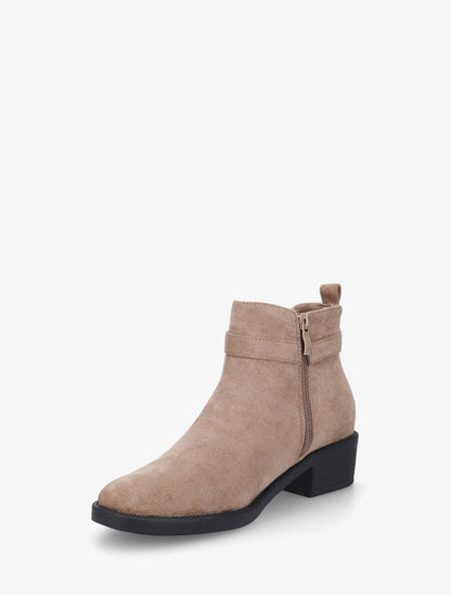 Bottines élastiquées à boucle strassé - Taupe - 3