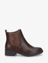Bottines plates à strass - Marron - 5