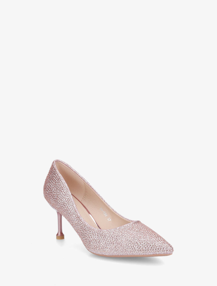 Escarpins pointus à strass - Rose gold - 2
