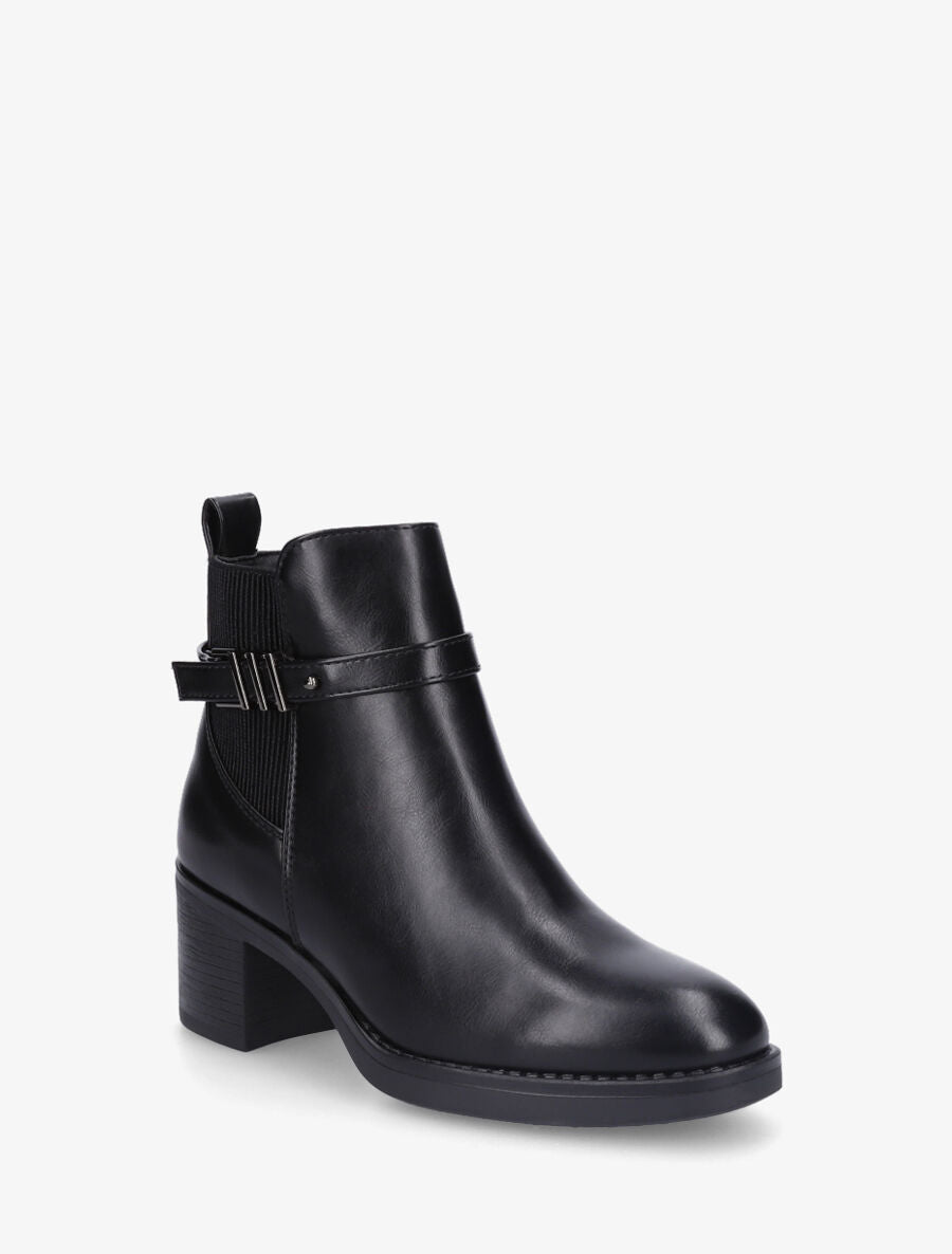 Bottines élastiquées à talon - Noir - 2