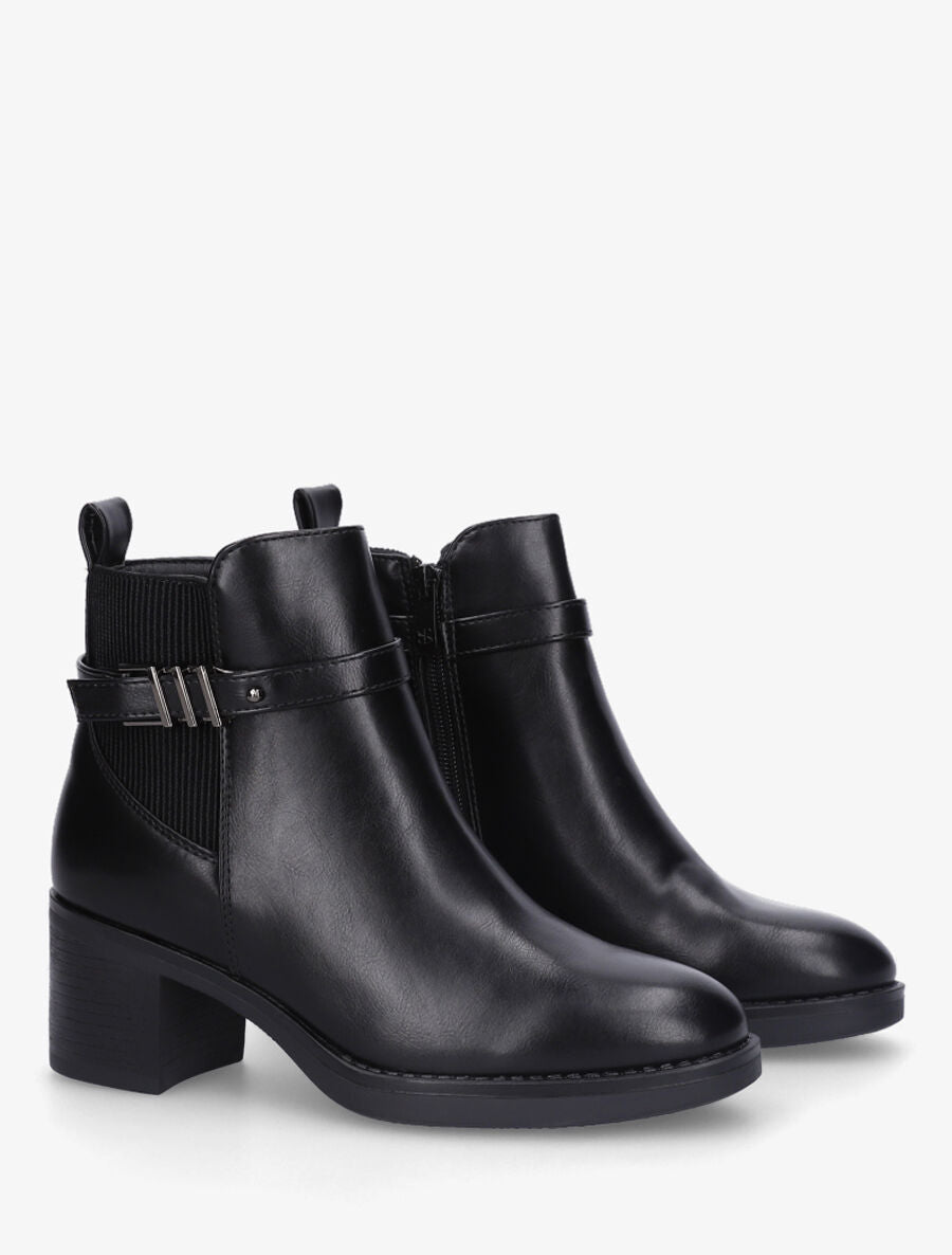 Bottines élastiquées à talon - Noir - 4