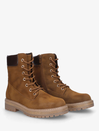 Bottines montantes et zippées - Camel - 4