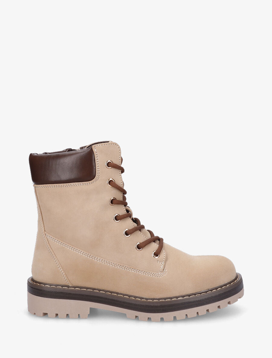 Bottines montantes et zippées - Beige - 5