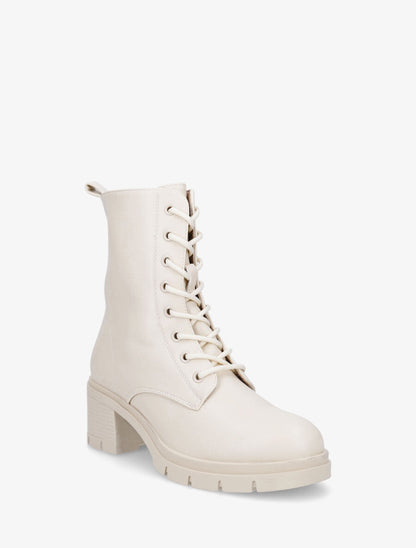 Bottines montantes à talon - Beige - 2