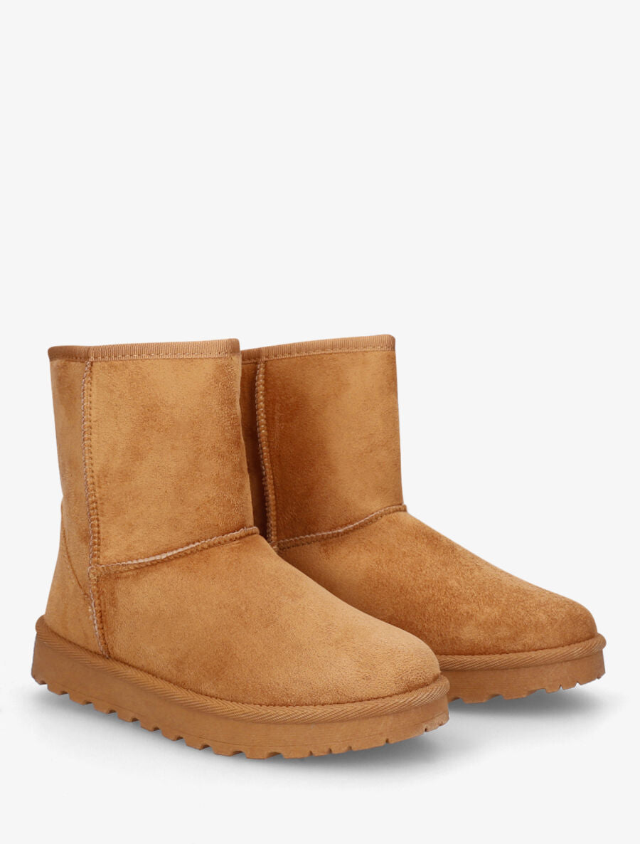 Boots unies en suédine - Camel - 4