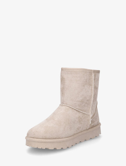 Boots unies en suédine - Beige - 3