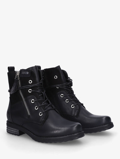 Bottines bi-matière à contrefort python - Noir - 4