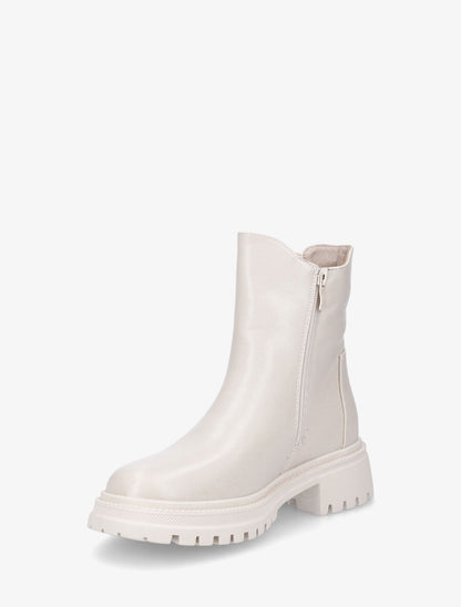 Bottines élastiquées en simili - Beige - 3