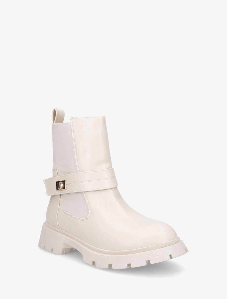 Bottines élastiquées et à scratch - Beige - 2