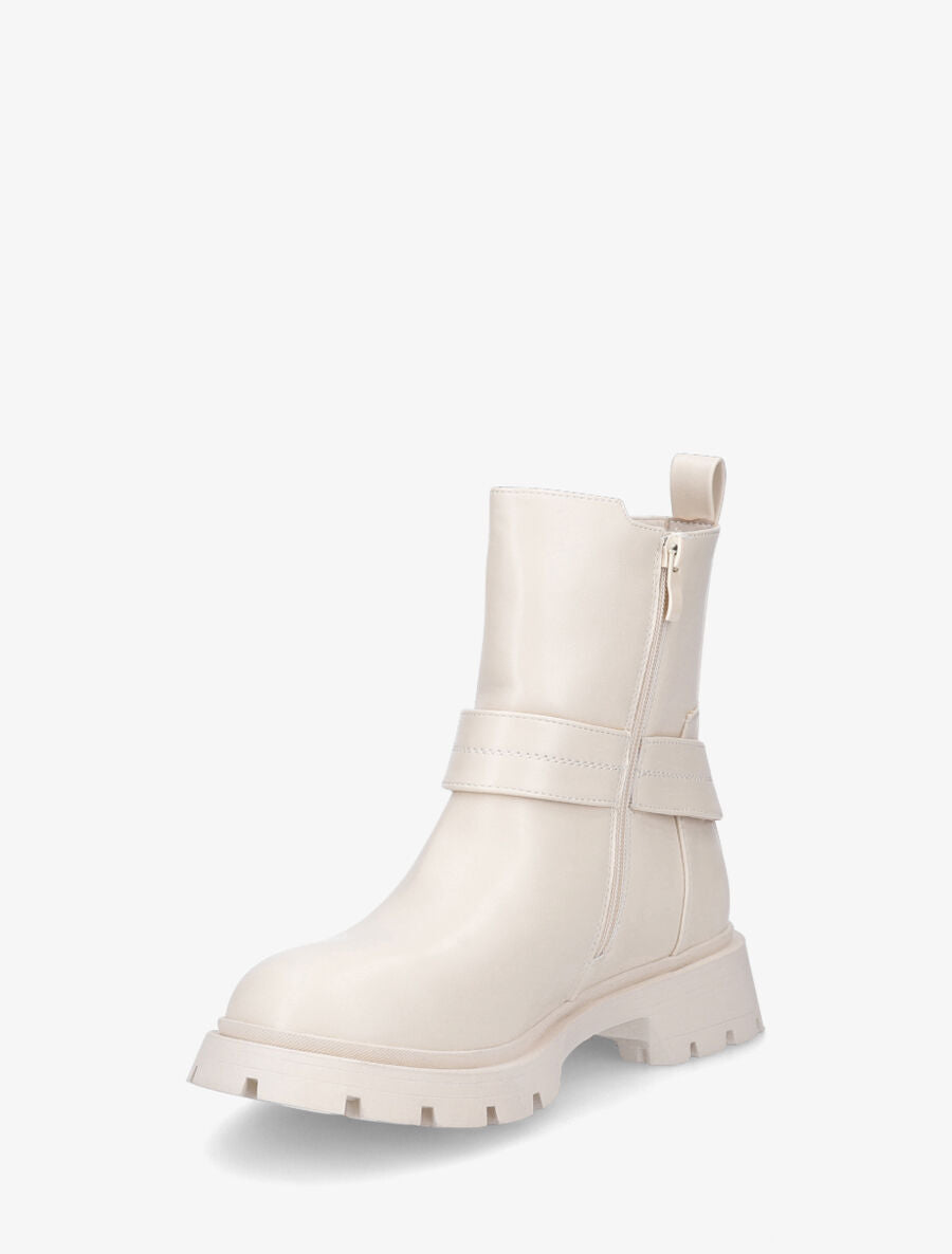 Bottines élastiquées et à scratch - Beige - 3