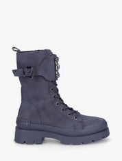 Bottines montantes et bijou en strass - Bleu - 1
