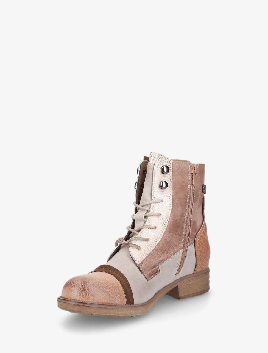 Bottines en simili multi textures - Rose - 3