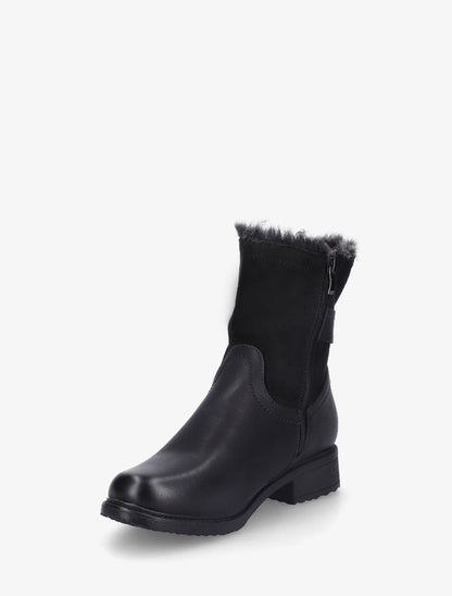 Bottines unies fourrées - Noir - 3