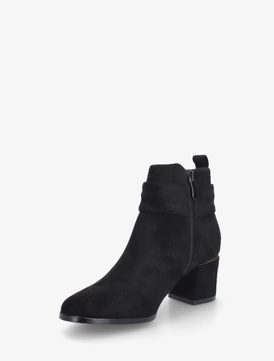 Bottines à boucle en suédine - Noir - 3