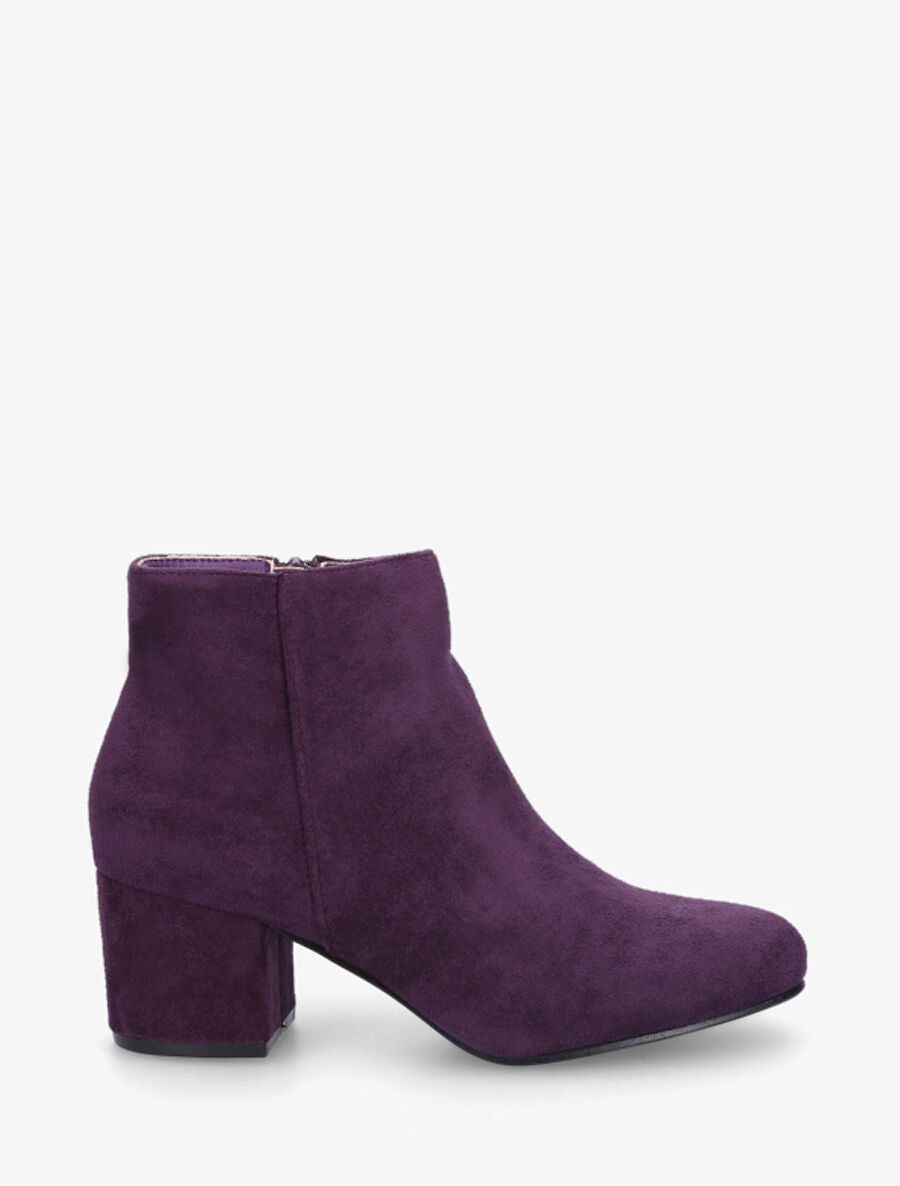 Bottines à talon en suédine - Violet - 5