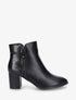 Bottines à talon contrefort python - Noir - 1