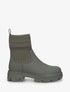 Bottines en simili style chaussettes - Kaki - 5