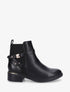 Bottines élastiquées et sanglés en simili - Noir - 1