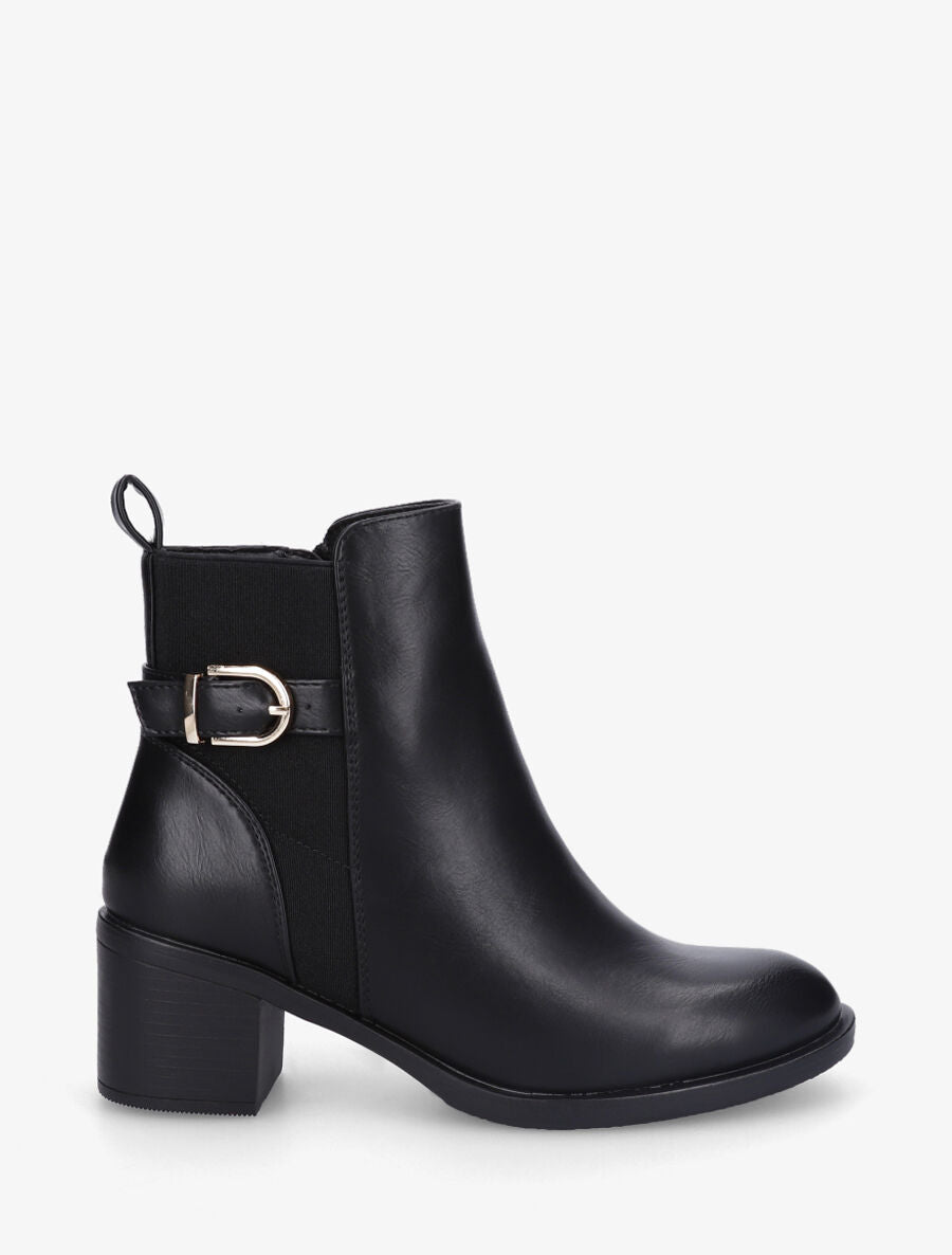 Bottines élastiquées unies - Noir - 1