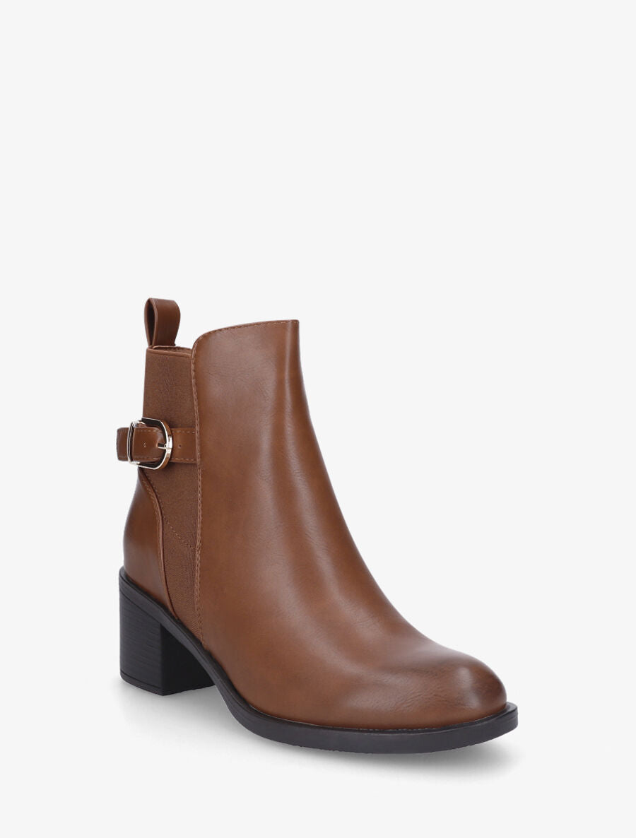 Bottines élastiquées unies - Camel - 2