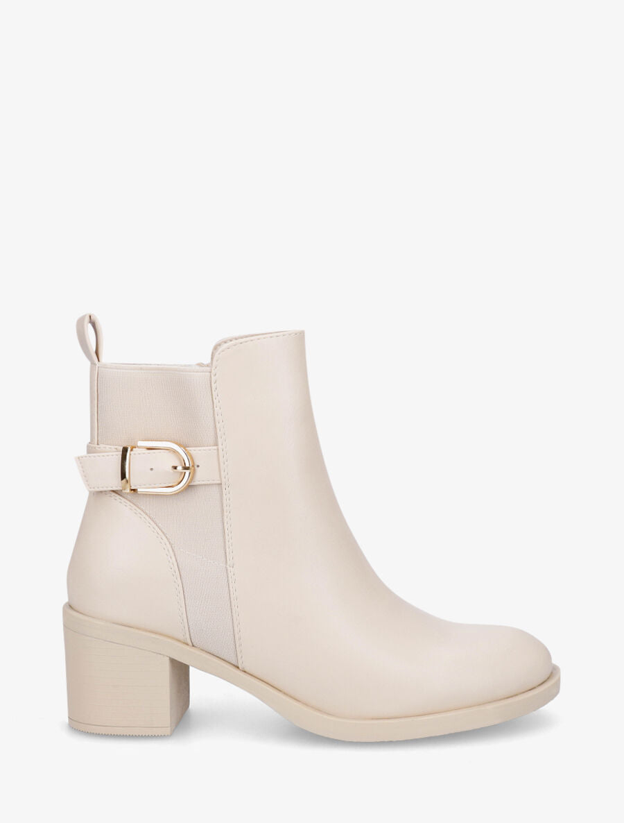 Bottines élastiquées unies - Crème - 5