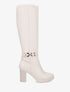 Bottes en simili à talon - Beige - 1