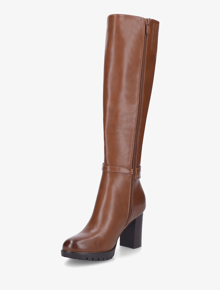 Bottes en simili à talon - Camel - 3
