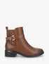 Bottines en simili et métal au talon - Camel - 1
