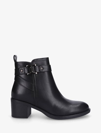 Bottines unies à talon en simili - Noir - 1