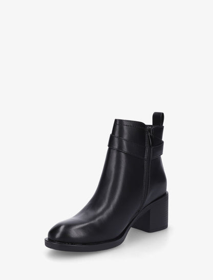 Bottines unies à talon en simili - Noir - 3